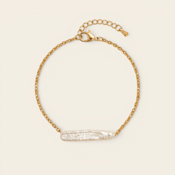 Bracelet Verika Bijoux Thalé en acier doré à fine perle de culture