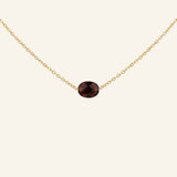 Collier Châtaigne ras de cou, perle d'œil de taureau, acier inoxydable doré - Verika Bijoux