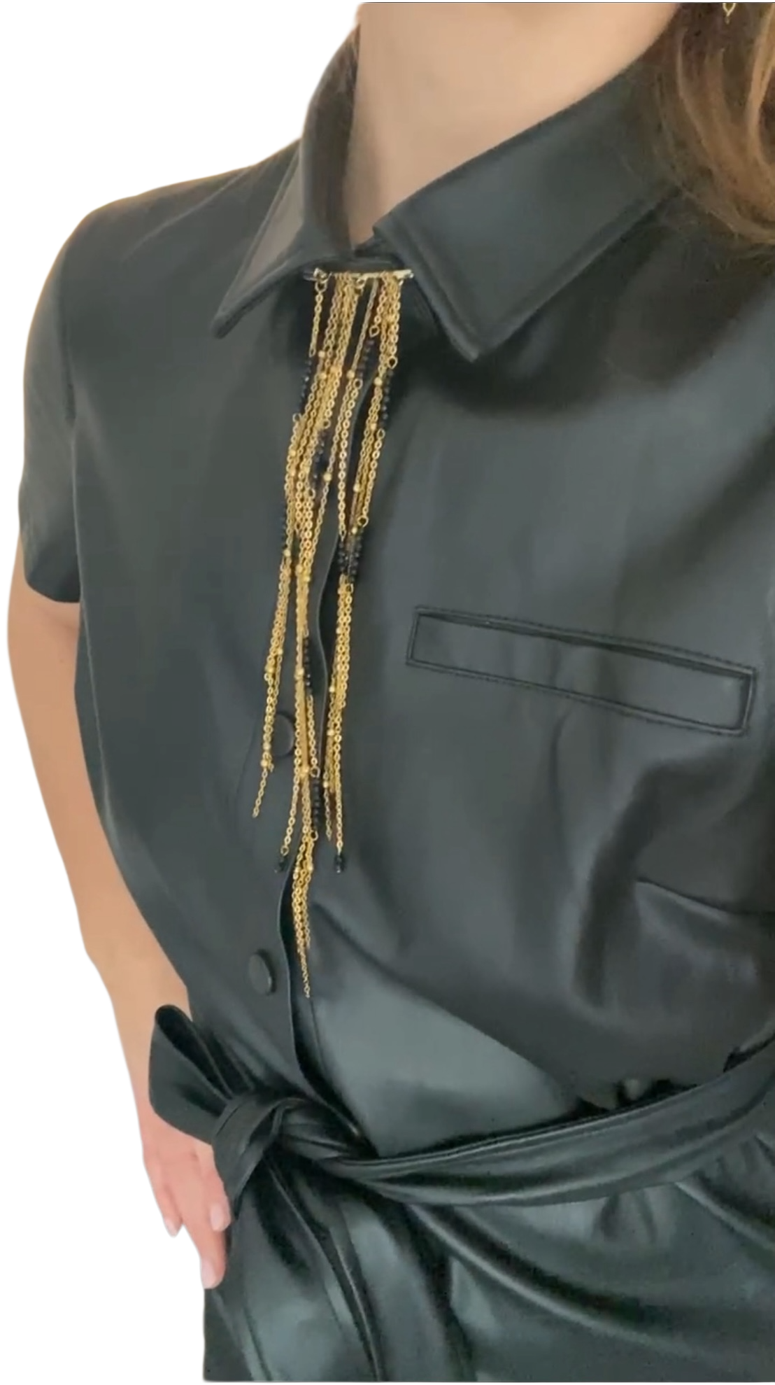 Broche pluie dorée