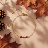 Bracelet Physalis en cornaline porté - Verika Bijoux