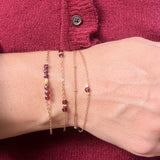 Bracelet Grenade, grenat et acier inoxydable doré - Verika Bijoux