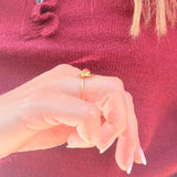Bague Octavia réglable, pierre naturelle et acier inoxydable doré - Verika Bijoux